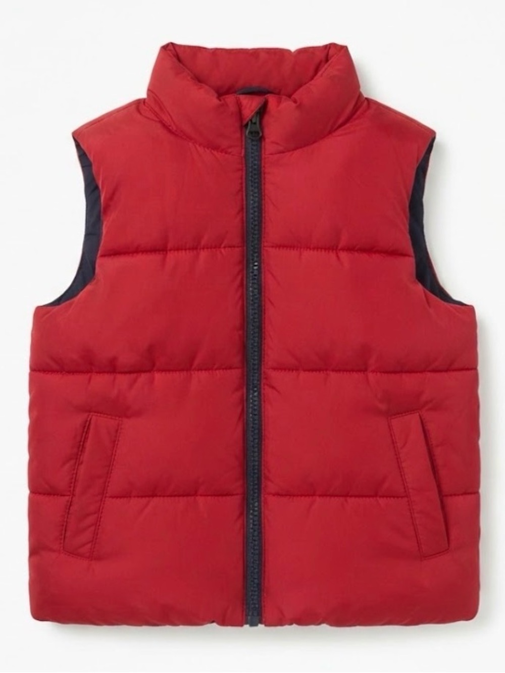Old Navy | Red Navy Fleece Lined Puffer Vest | 6